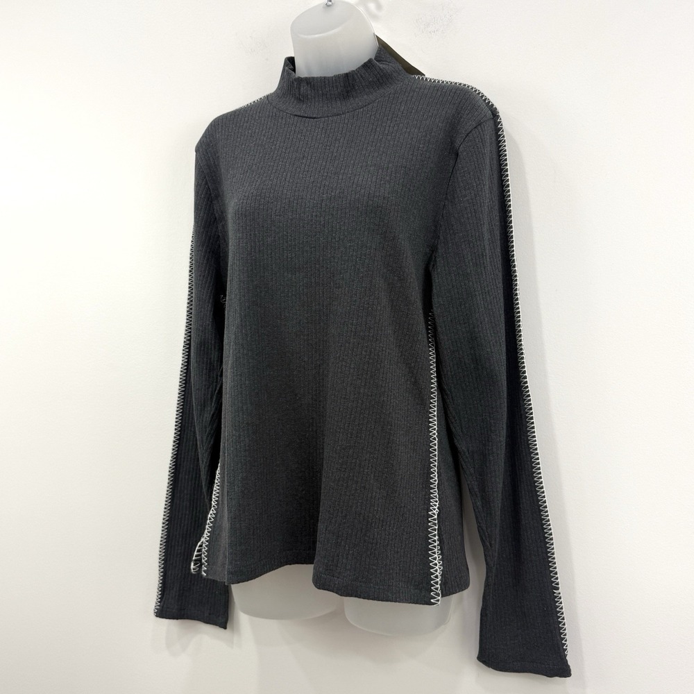 J Crew Premium Ribbed Turtleneck XXL Gray NWT Whipstitch Old Money Preppy